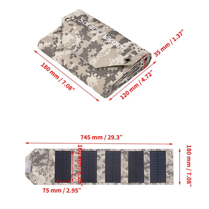 100W/80W/60W Foldable Solar Panel 5V USB Portable Folding Bag for Cell Phone Outdoor Waterproof Power Bank for Camping Hiking