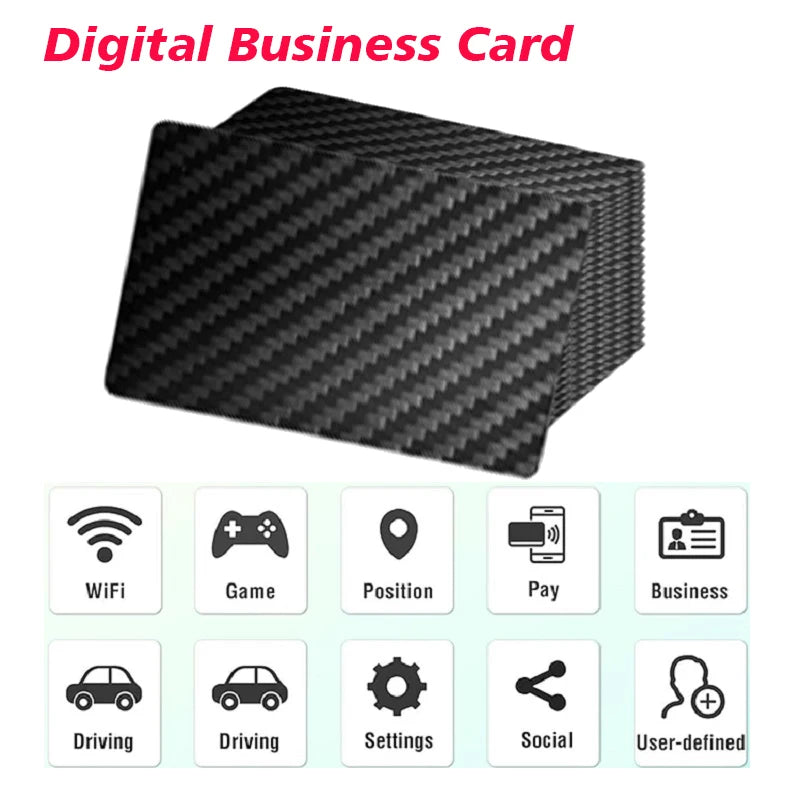 Digital Business Card NFC Carbon Fiber Card NFC Business Card Fast Reading Ntag 215 Smart Name Card  Social Recognition Card