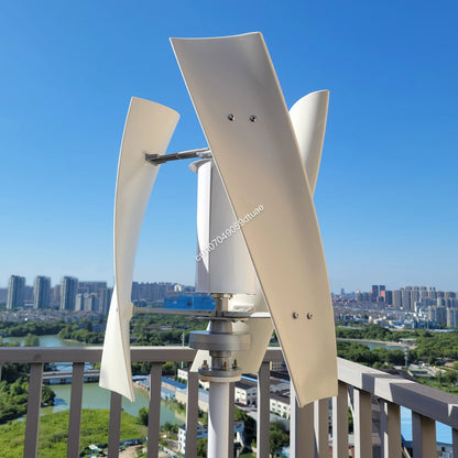 5000W 6000W Vertical Wind Turbine 12V 24V 48V Small Windmill Free Energy Wind Generator for 110V or 220V Household Farm Boat Use