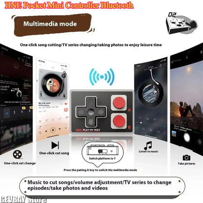 IINE Pocket Mini Bluetooth Controller, Multi-Function Gamepad for Android & iPhone Mobile Gaming & Short Videos