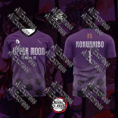 Summer Vintage Anime Devil Slayer Short Sleeve Tops Fashion Unisex Manga Breathable V-Neck T-Shirt Japanese Classic Anime Tee
