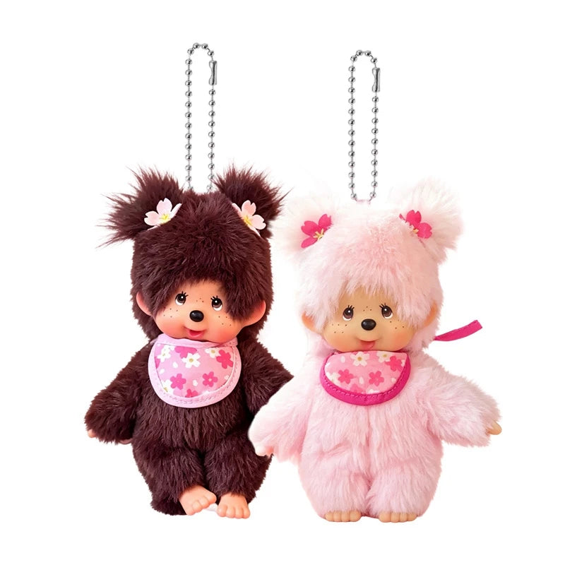 Monchhichi Plush Keychain Kawaii Monchichi Pendant Backpack Charms Cartoon Monchich Keyring Party Favor Gifts 키티 몬치치 モンチッチ