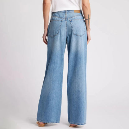 New Women's Casual Denim Jeans Straight Leg Pants with Pockets Hole Custom Embroidery Patchwork women's pants