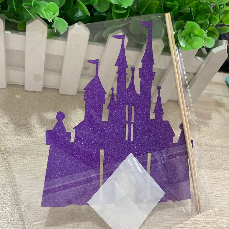 Castle Cake Topper Flag Rainbow Anniversary Cupcake Toppers For Wedding Happy Birthday Party Baking Decoration Happy New Year