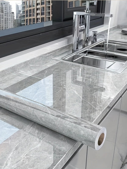 Kitchen Oil-Proof Film Stove Waterproof Moisture-Proof Self-Adhesive Wallpaper Countertop Cabinet Renovation Tile Marble Sticker