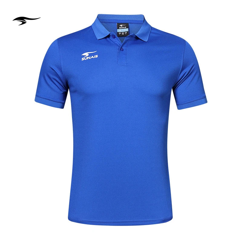 SUNAIS Men's Quick Dry Polo Shirt Breathable Football Training Short Sleeve T-shirt Outdoor Daily Casual Tops 730613