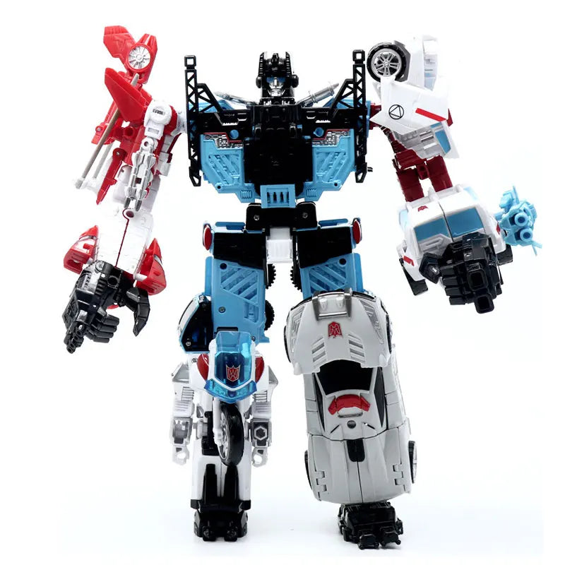 HZX 6 en 1 Devastator Haizhixing juguetes de transformación figura de acción de Anime KO G1 Robot avión vehículo de ingeniería m