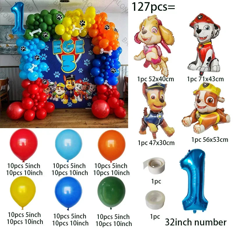1set Paw Patrol Balloons Kids Birthday Party Supplies Cute Cartoon Anime Patrol Canine Theme Party Decoration Chase Toy Gifts