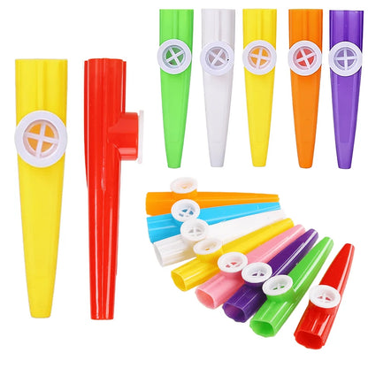 6-18PCS Random Mix Colors Plastic Kazoo Whistle Portable Harmonica Flute Instrument Bulk Items Festival Party Gift Souvenirs ZYF