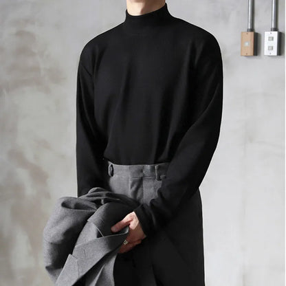 Men's Thermal Turtleneck Long Sleeve Shirt Fleece Lined Warm Loose Fit Casual Pullover Soft Basic Top Autumn Winter.