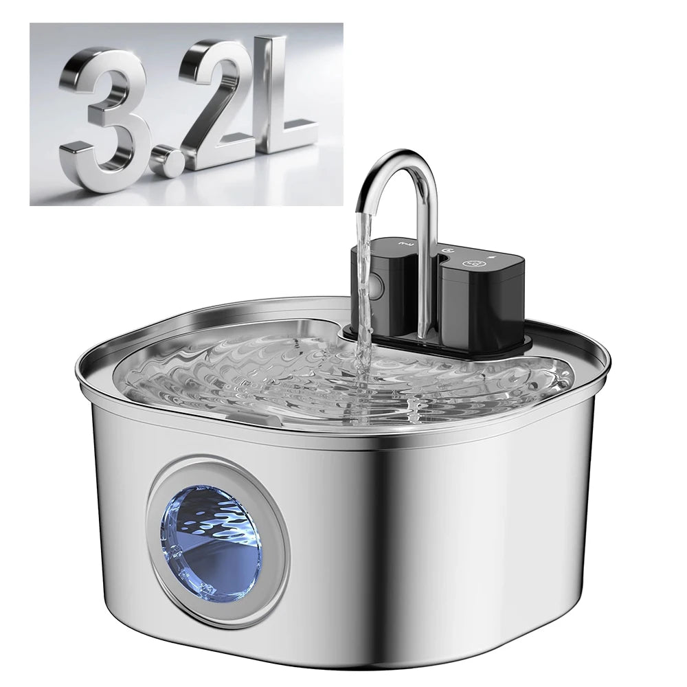 3.2L Wireless Charging Automatic Water Fountain  Intelligent Pet Water Dispenser With Filter Drinking Fountain For Cats Dogs