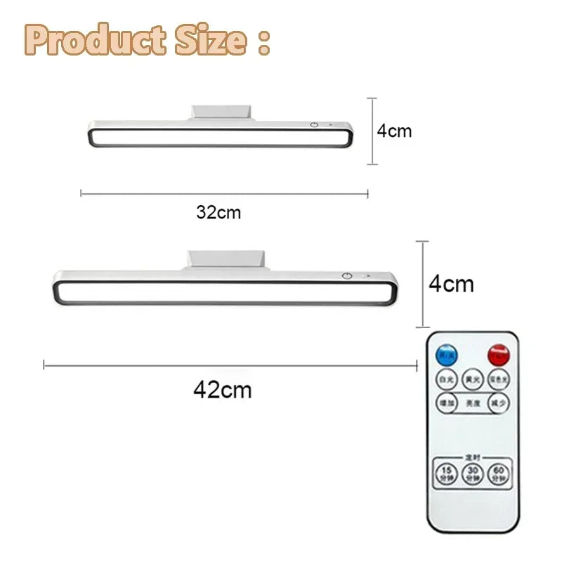USB Rechargeable Light LED Desk Lamp Stepless Dimming Hanging Magnetic Bedroom Night Lights Reading Table Lamps Cabinet Wardrobe