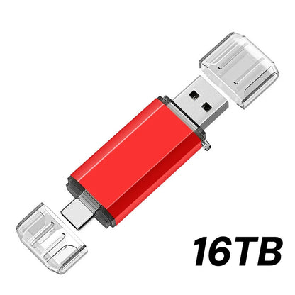 Lenovo 16TB 2 In 1 OTG USB Flash Drive 3.0 Type C 8TB 2TB Pendrive For iPhone Samsung Huawei Xiaomi Android Laptop Memory Stick