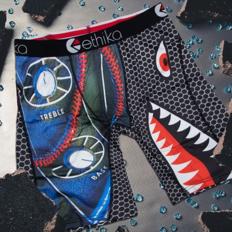 ETHIKA 1Pcs Men Underwear Boxers Breathable Mesh Crotch Man Underpants Plus Size Mens Panties L-3XL Printed Men's Boxers Briefs