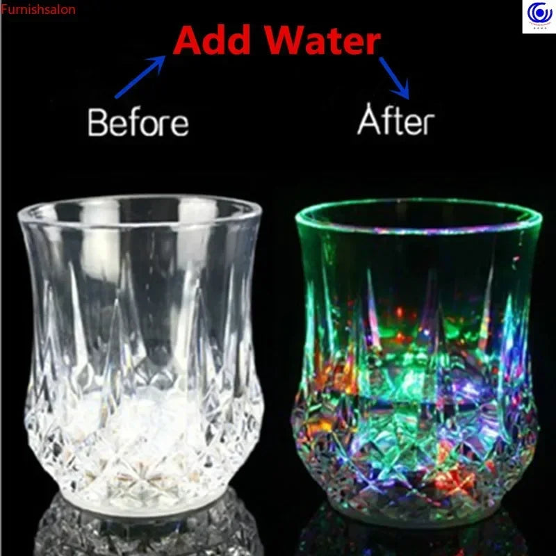 LED Luminous Beer Mug Flash Drinking Cup Color Changing Whiskey Glass Luminous Drinkware Bar Club Birthday Party Supplies