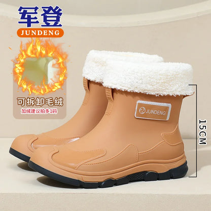 Women's Rain Boots Fashionable Summer Short Tube Rain Boots Adult Wear Gardening Work Water Shoes Rainy Season Commuting Shoes