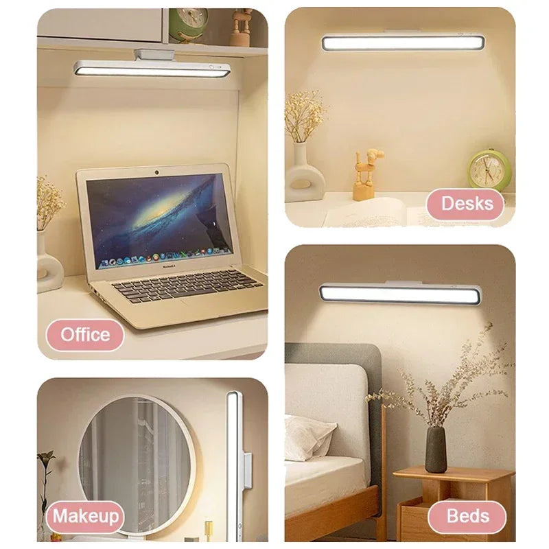 USB Rechargeable Light LED Desk Lamp Stepless Dimming Hanging Magnetic Bedroom Night Lights Reading Table Lamps Cabinet Wardrobe