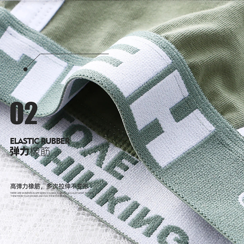 3PCS/Pack 100% Cotton Underpants Men Comfortable Big U Type Crotch Breathable Mesh Men's Panties Fashion Letter Boxers Hombre