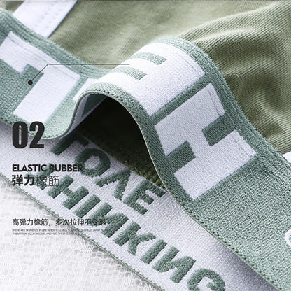 3PCS/Pack 100% Cotton Underpants Men Comfortable Big U Type Crotch Breathable Mesh Men's Panties Fashion Letter Boxers Hombre