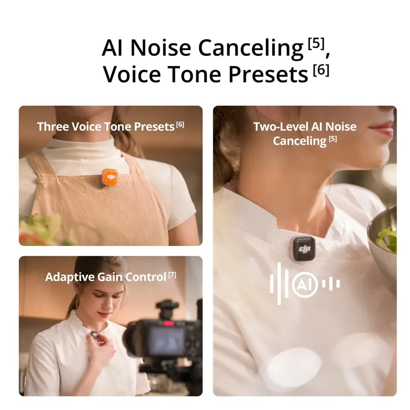 DJI Mic Mini 2S Microphone In Stock Brand and New 28-Hour Internal Storage Fast Charging Two-level AI Noise Canceling