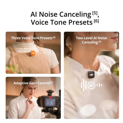 DJI Mic Mini 2S Microphone In Stock Brand and New 28-Hour Internal Storage Fast Charging Two-level AI Noise Canceling