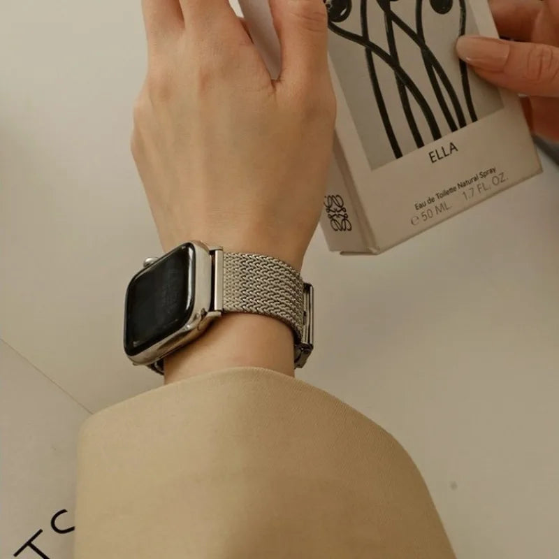 Stainless Steel Metal Strap For Apple Watch 46mm 42mm 44mm 40mm 45mm 38/41/49mm For iWatch Series 11 10 9 8 7 6 5 4 SE Ultra3/2