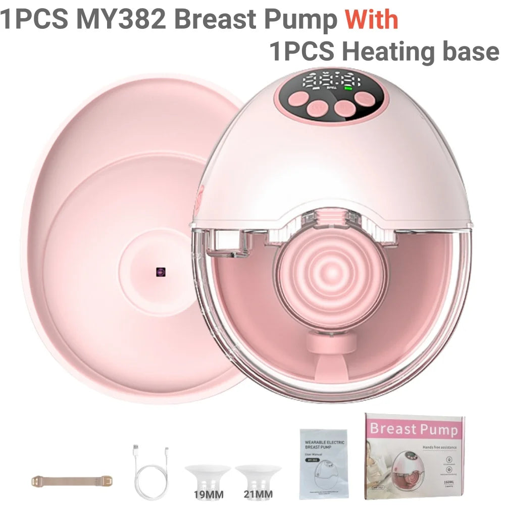 Upgrade Breast Pump Electric Handsfree BPA Free With Heating &UV Sterilize Lid Optional Silent Wireless Wearable Breastmilk Pump