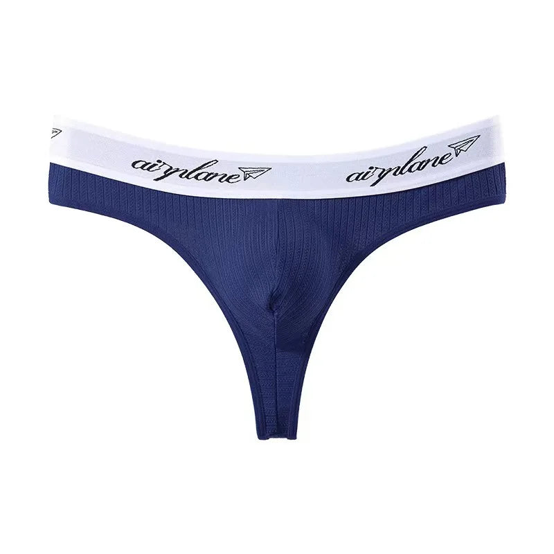 3PCSports Solid Men Thong Male Cotton Breathable G-String Seamless No Trace Sports Panties Sexy T-back Exotic Lingerie Plus Size