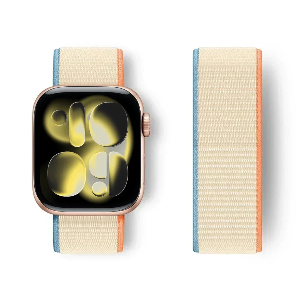 Nylon Loop for Apple Watch Band S11 46mm 40mm 44mm 45mm 42mm 41mm 49mm Smart Belt Bracelet for IWatch 11/10/9/8/7/6/SE/5/4 Strap