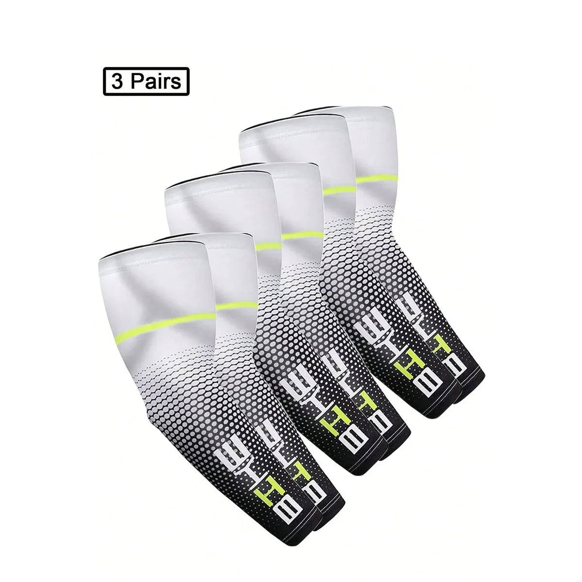 1/3Pairs Unisex Cycling Running Sports Sleeve Arm Cooling Sleeves UV Sun Protection Cuff Cover Protective Elastic Arm Sleeves