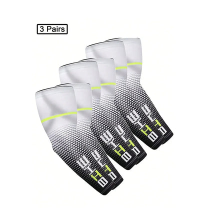 1/3Pairs Unisex Cycling Running Sports Sleeve Arm Cooling Sleeves UV Sun Protection Cuff Cover Protective Elastic Arm Sleeves