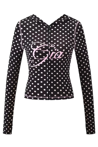 GIA Front Shoulder Slim Fit Jacket Pants Set with Letter Print Design Hooded Zipper Snake Pattern Short Fit Streetwear