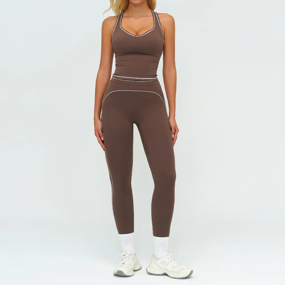 Yoga Suit 2PCS Women Tracksuits Sports Outfits Gym Clothes Running Sports Bra Suits Female Workout Yoga Clothes Athletic Wear