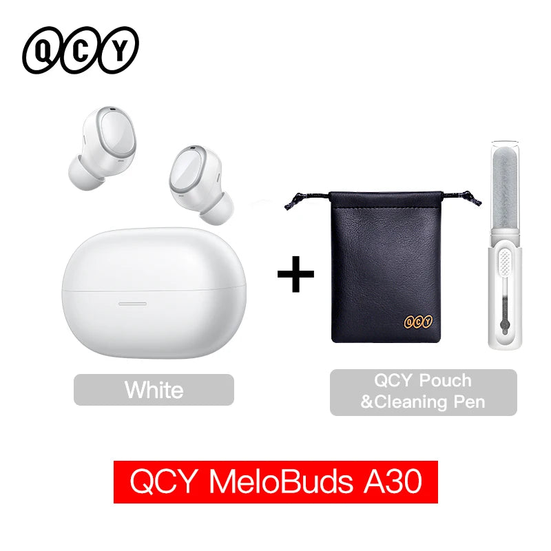 QCY MeloBuds A30 Wireless Earbuds Bluetooth 6.0 LDAC Hi-Res Audio -60dB Hybrid ANC Earphones AI Scene 8 Mics HD Call Headphones
