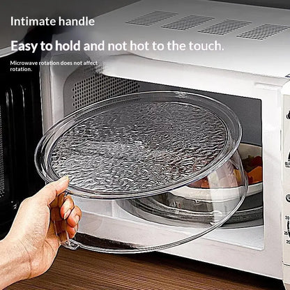 BPA Free PC Microwave Splatter Cover Heat Resistant With Handle Food Dish Shield for Kitchen Cooking Use