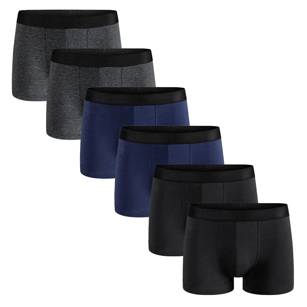 6pcs Pack 2024 Men Panties Cotton Underwear Male Brand Boxer And Underpants For Homme Luxury Set Shorts Box Slip Kit