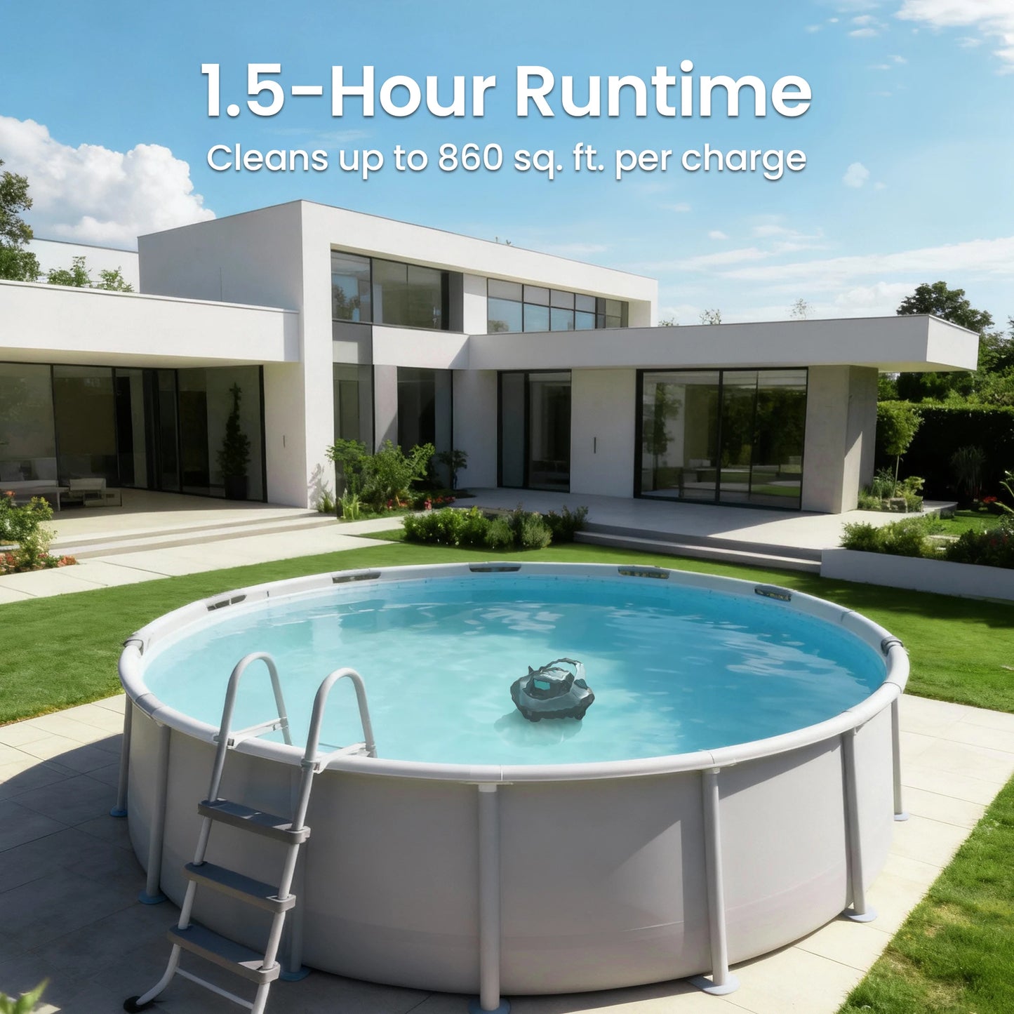 Refurbished Aiper Seagull SE Pool Vacuum Cordless Robotic Pool Cleaner with 100 Mins Runtime, Powerful 1320GPH Suction,Smart Self-Parking, Pool Vacuum for Above Ground Pools up to 860 Sq.ft