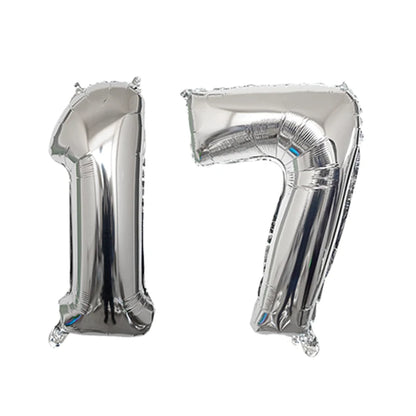 2Pcs 32 Inch Gold Silver Black Blue Red Helium Foil Number Balloon 16 17 18 19 20 21 Happy Birthday Party Decoration Supplies