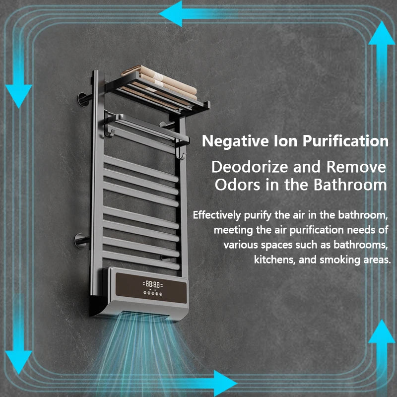 2-in-1 Towel Bath Towel Heater with Timer, Bathroom Radiator, Electric Towel Warmer