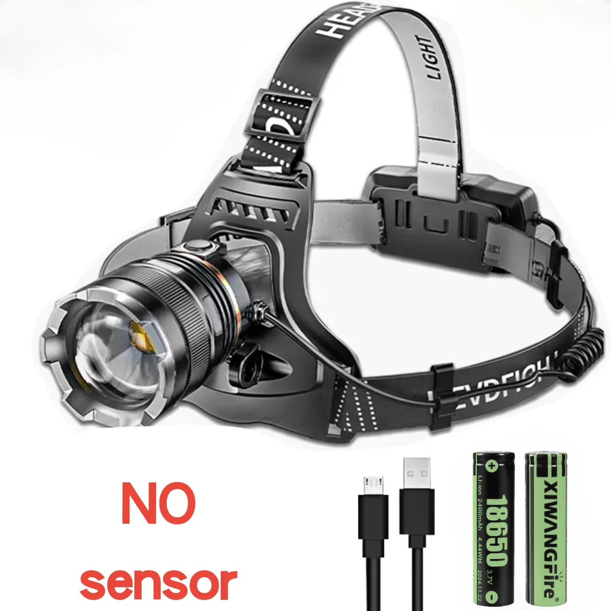 Powerful Headlamp 2*18650 Battery Rechargeable High Power LED Head Flashlight Fishing Head Lantern Professional Front Light