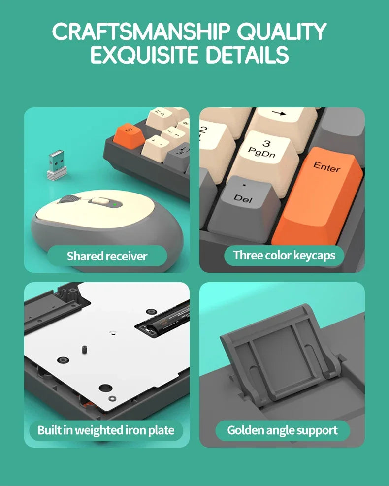 Wireless Keyboard and Mouse Combo Set Gaming Wireless Laptop Desktop Computer Office Accessories Free Wireless Mouse