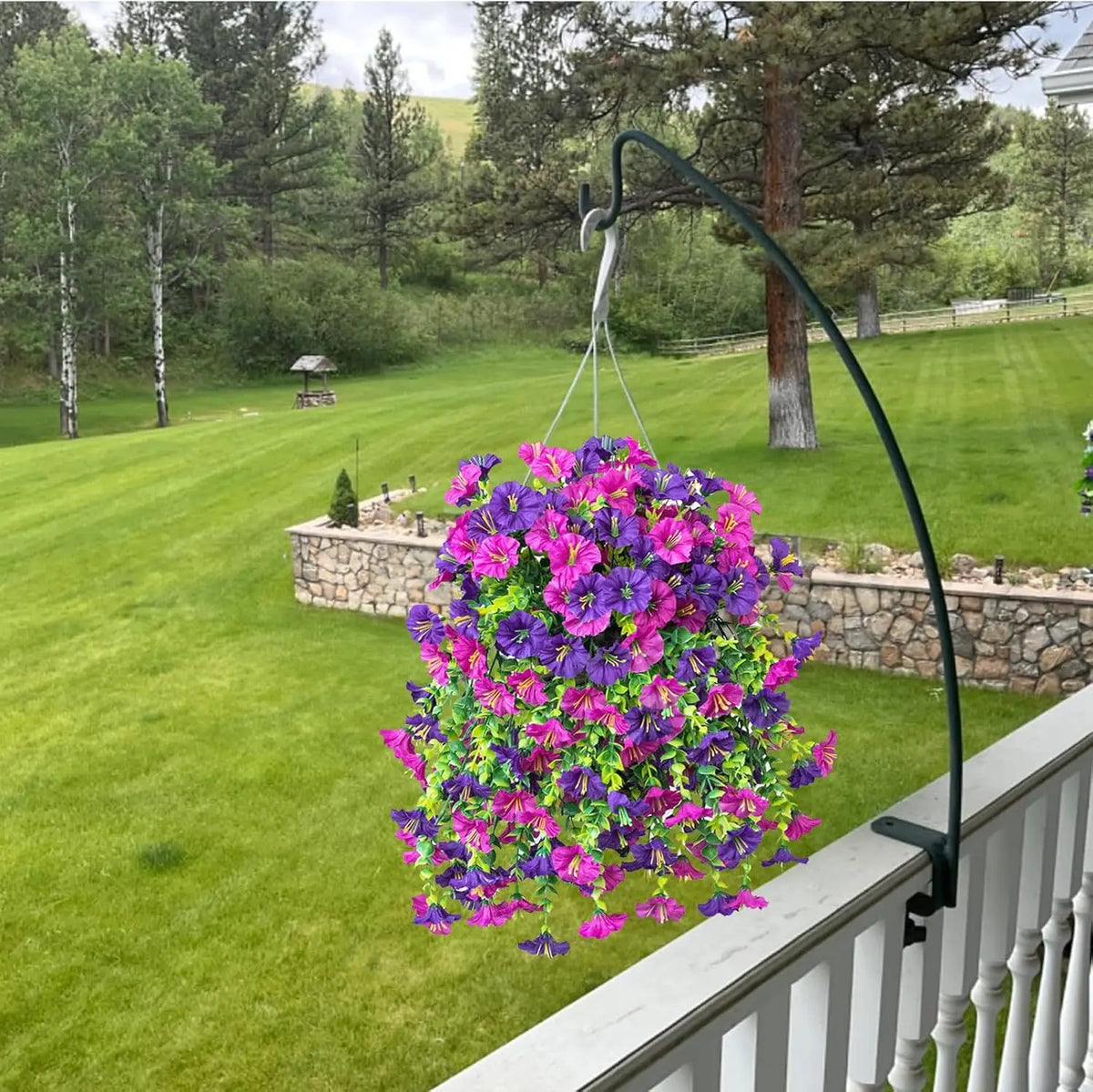 2pcs Artificial Hanging Flowers UV-Resistant Fake Plants Hanging Rattan Perfect for Home Garden Weddings Versatile Outdoor Decor