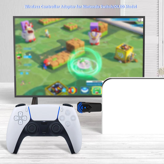 Wireless Controller Adapter P5146 for Switch/Switch OLED,PS5,PS4,PS3,PC& NEOGEO. Game Controller Converter with Headset Support