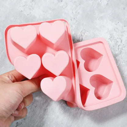 10 Grids Heart Shaped Silicone Ice Cube Trays Easy Release DIY Love Heart Ice Cubes Chocolate Candy Mold For Cocktails Ice Maker