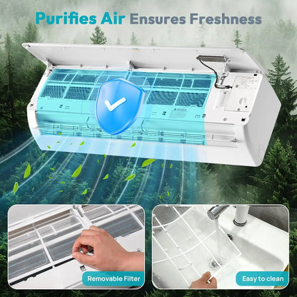 12000 BTU Mini Split Ac/Heating System, 19 SEER2 115V Air Conditioner Inverter Heating and Cooling, Wall Mounted, Custom