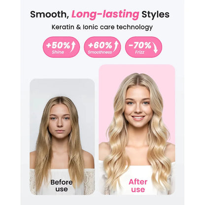 Dual Voltage Ionic Thermal Brush For Curling And Straightening 6 Temperature Settings & LED Digital Display Hot Air Styler
