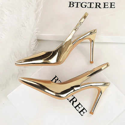 BIGTREE 2026 New Design Fashion Patent Leather  Pointed Toe Hollow Pumps Woman Thin Heels Ladies Party Shoes Zapatillas De Mujer