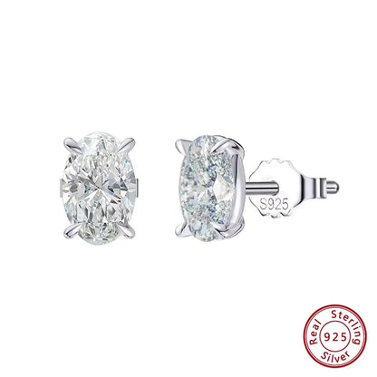 ORSA JEWELS Exquisite 925 Sterling Silver Zircon Earrings for Women Shiny 8A Premium Cubic Zirconia Earrings Party Jewelry LZE03