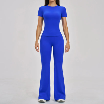 Gym Set 2PCS Yoga Suit Sports Outfit Women Tracksuit Running Workout Clothes Short Sleeves Sport Bra Athletic Wear Yoga Clothing