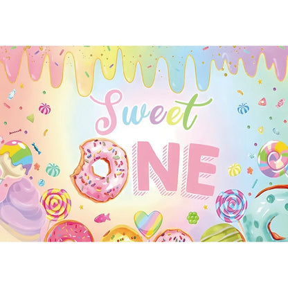 Candy Bar Baby Shower Birthday Backdrop Ice Cream Car Donuts Lollipop Party Photo Background Cake Table Decor Photography Props